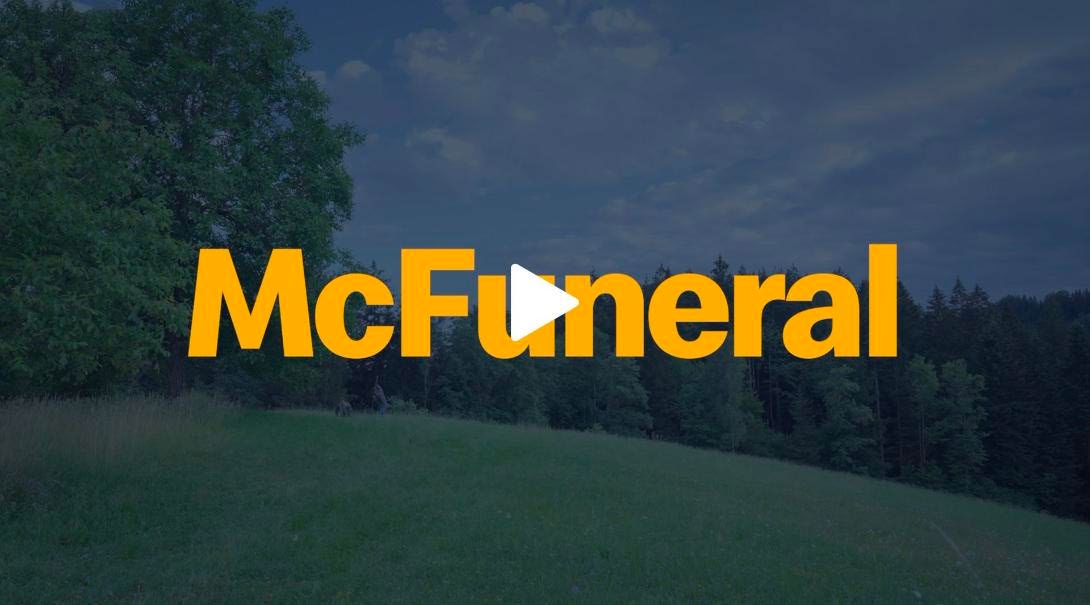 Still from the McFuneral film: a forest clearing on Graška Gora at dusk.